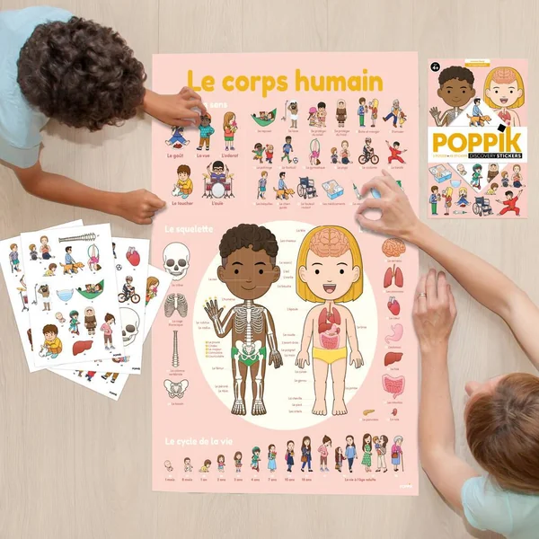 POPPIK DISCOVERY - POSTER A STICKER - LE CORPS HUMAIN