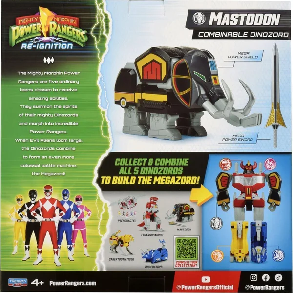 POWER RANGERS - ZORDS ARTICULE TRANSFORMATION COMPLEXE - MASTODON DINOZORD