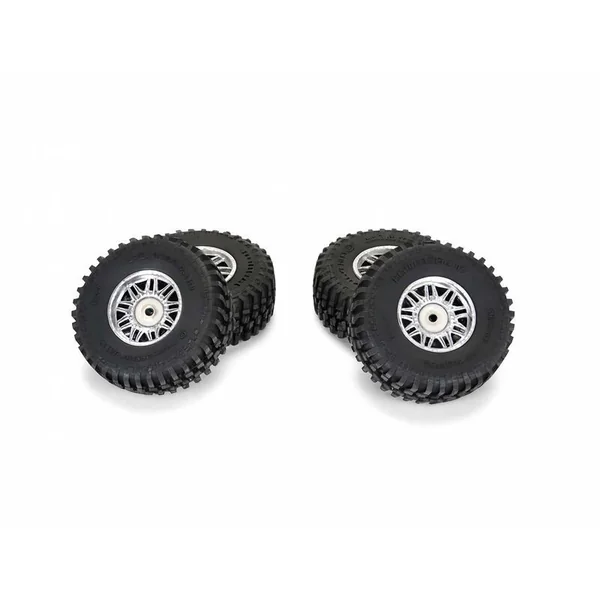 Pro-Line Pneus avant/arrière Flat Iron + Jantes Chromés Diablo 12mm Typhon GROM - PRO1028810