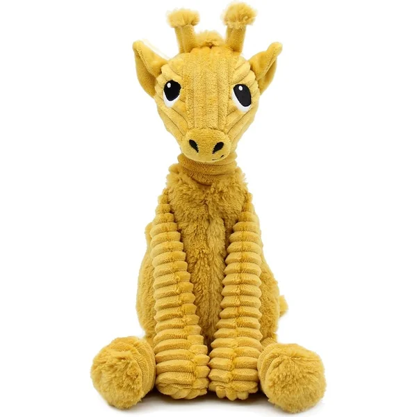 PTIPOTOS Girafe en peluche Loncou moutarde – maman avec bébé