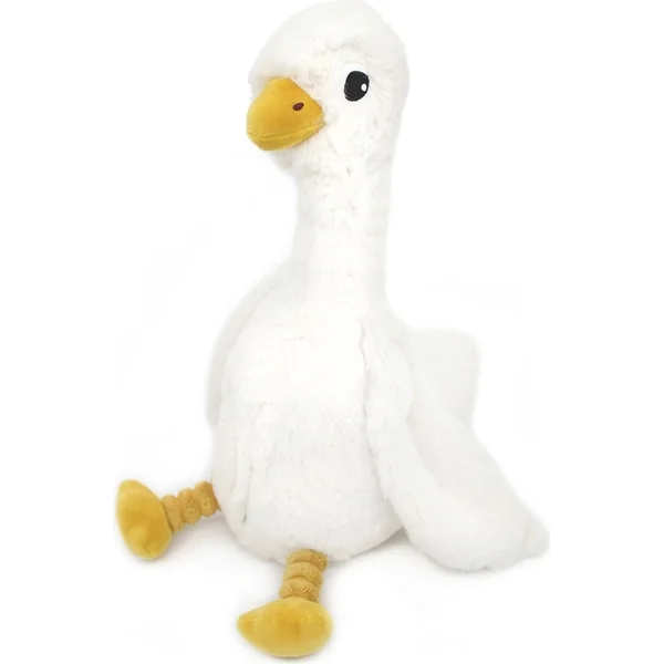 PTIPOTOS Peluche oie Jebongou blanche - maman avec bébé