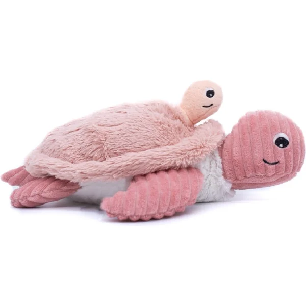 Ptipotos Tortue en peluche Savenou rose - maman avec bébé