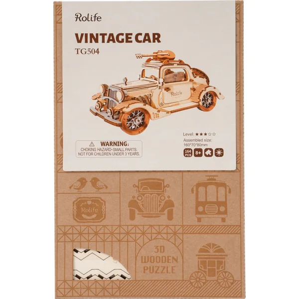 RoboTime puzzle 3D en bois Coupé vintage