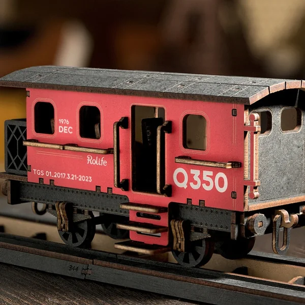 RoboTime Puzzle 3D en bois Locomotive à vapeur vintage