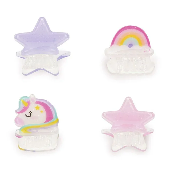 SET DE 4 MINI BARRETTES A CHEVEUX UNICORN