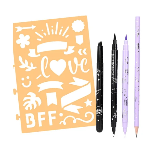 Set de peinture de lettres Top Model, 4 pièces de papeterie, pochoir 0412158_A