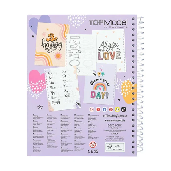 Set de peinture de lettres Top Model, 4 pièces de papeterie, pochoir 0412158_A