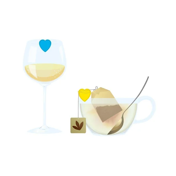 SET OF 6 DRINK MARKERS - LOVE IS IN THE GLASS - HEART