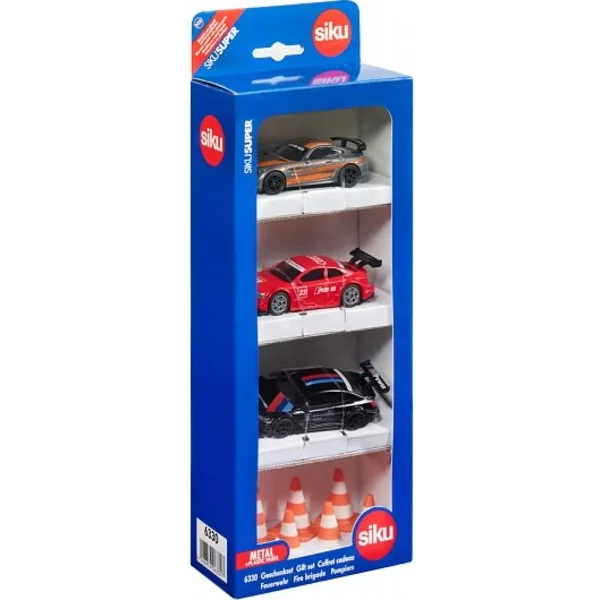 SIKU Super - ensemble de voitures de course avec cônes, 3 pièces