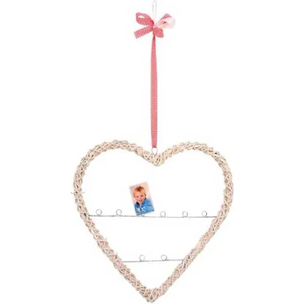 Small Foot Décorations d'intérieur cœur en osier avec support pour photos