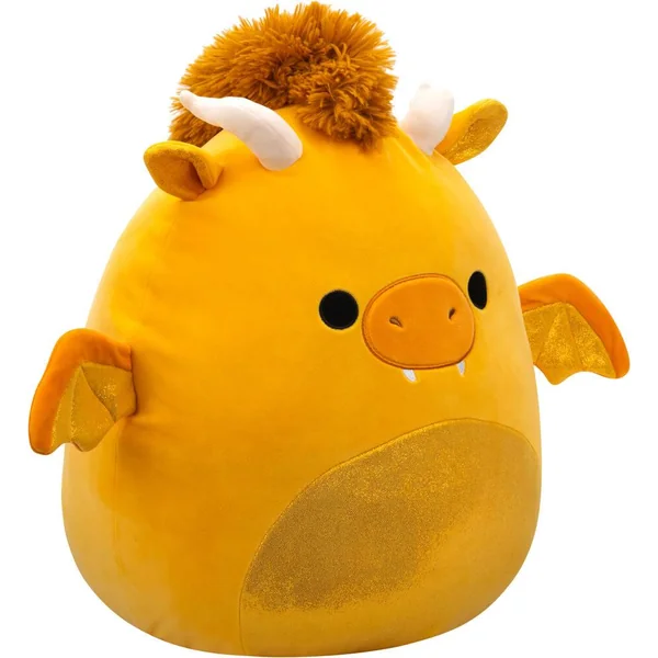 SQUISHMALLOWS - PELUCHE - MISTER LE DRAGON A PAILLETTE DORE - 40 CM
