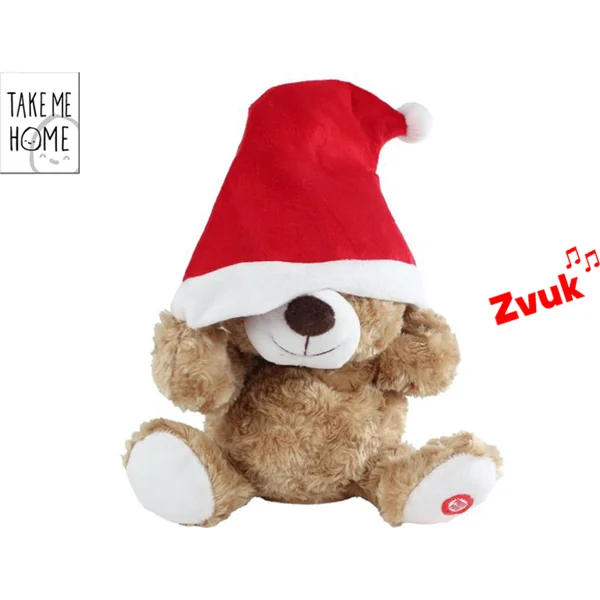 Take Me Home ours en peluche portant un bonnet de Père Noël