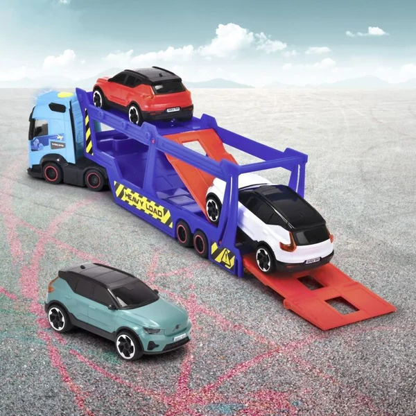 Transporteur Volvo FH 16, 40 cm + 3 voitures, lumière, son