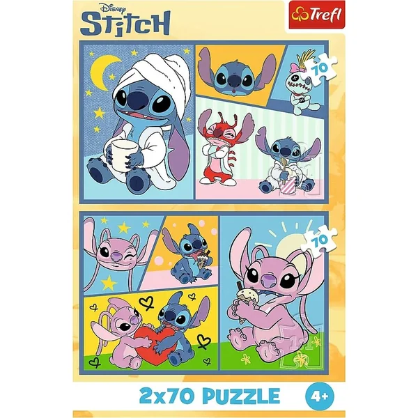 Trefl Puzzle 2 x 70 Lilo & Stitch - Avec Stitch, ce n'est pas ennuyeux