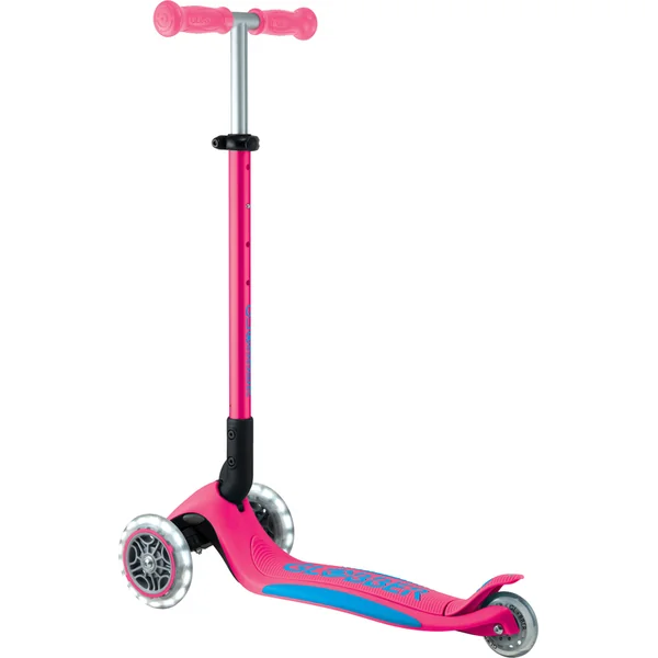 Trottinette pliable pour enfants Globber - Primo Foldable Plus Lights - Fuchsia/Bleu Ciel