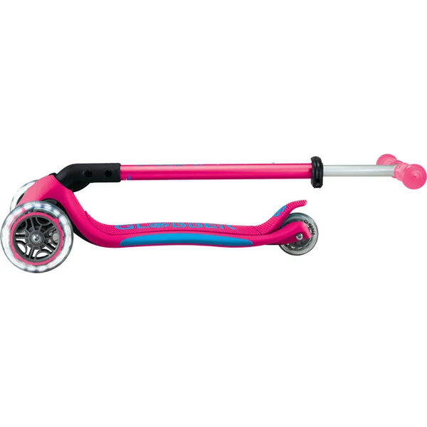 Trottinette pliable pour enfants Globber - Primo Foldable Plus Lights - Fuchsia/Bleu Ciel