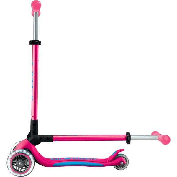 Trottinette pliable pour enfants Globber - Primo Foldable Plus Lights - Fuchsia/Bleu Ciel