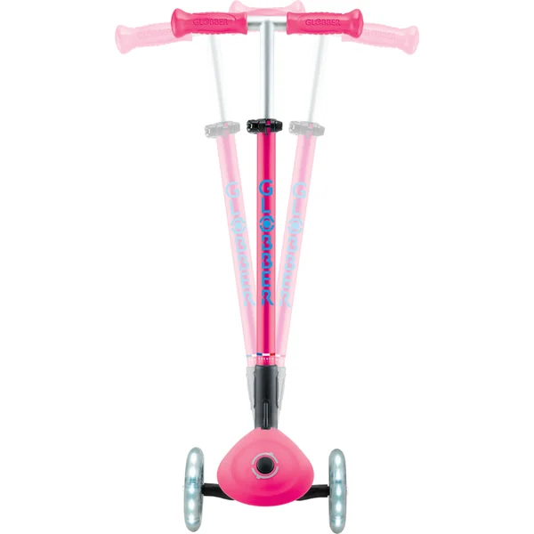 Trottinette pliable pour enfants Globber - Primo Foldable Plus Lights - Fuchsia/Bleu Ciel