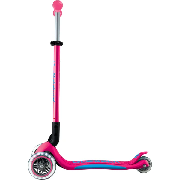 Trottinette pliable pour enfants Globber - Primo Foldable Plus Lights - Fuchsia/Bleu Ciel