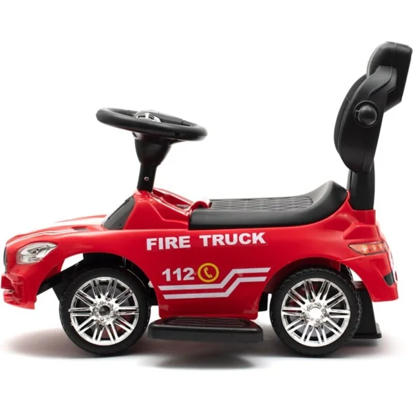 Trottinette pour enfants avec son et barre de guidage Baby Mix POMPIERS rouge