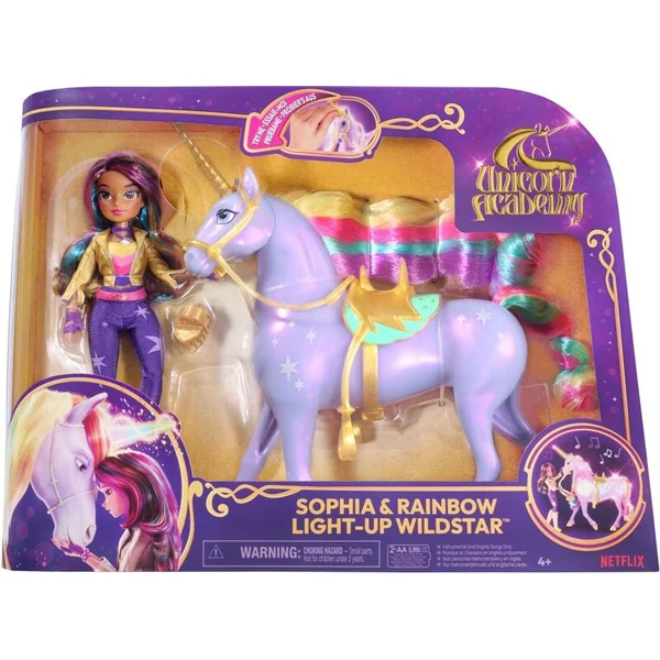 Unicorn Academy Licorne lumineuse WildStar et Sophia 24 cm