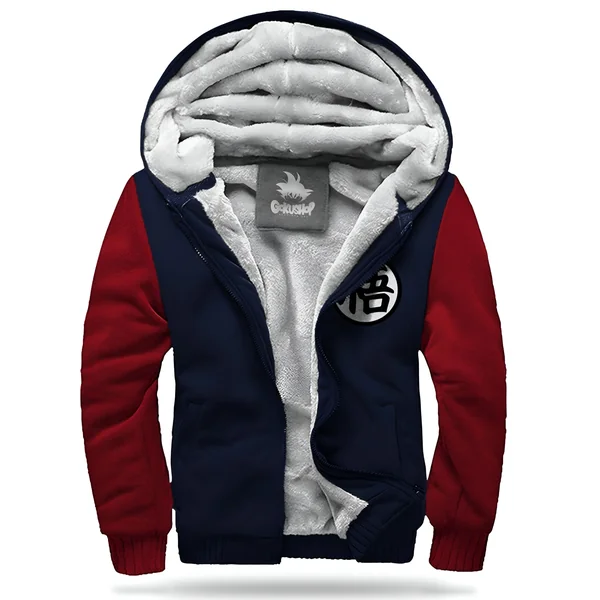 Veste Polaire Dragon Ball Z Goku Symbole Petit Bleue et Rouge