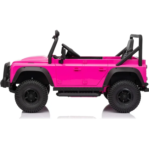 Voiture électrique Land Rover Defender 110 SVX 12V, rose, 4X4 propulsion, lumières LED, avant