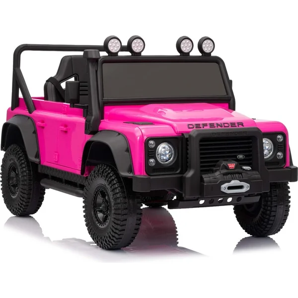 Voiture électrique Land Rover Defender 110 SVX 12V, rose, 4X4 propulsion, lumières LED, avant