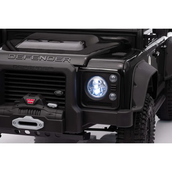 Voiture électrique Land Rover Defender 110 SVX 12V, rouge, 4X4 propulsion, lumières LED, avant