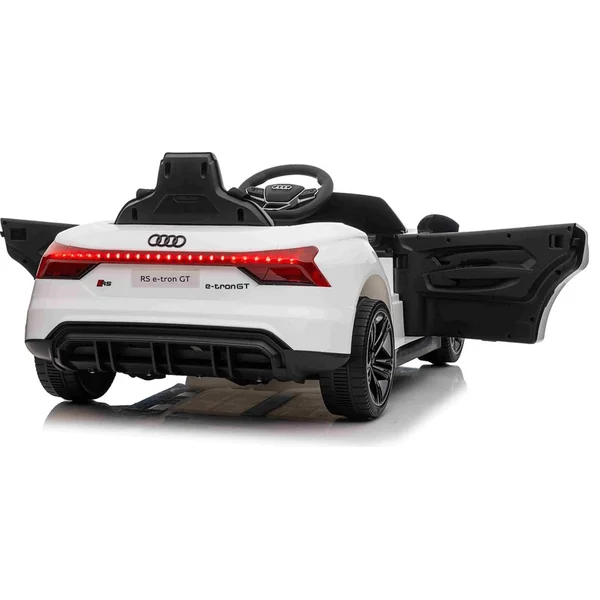Voiture électrique pour enfants Audi RS E-tron GT 12V, blanche, siège large une place, télécommande