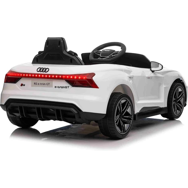 Voiture électrique pour enfants Audi RS E-tron GT 12V, blanche, siège large une place, télécommande